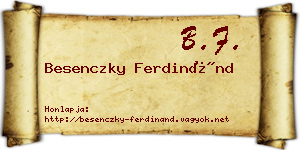 Besenczky Ferdinánd névjegykártya